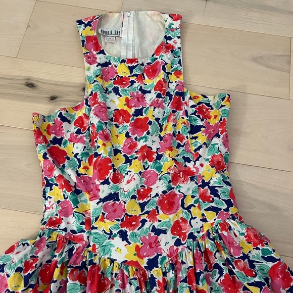 Vintage Robbie Bee 100% Cotton Floral Dress Size 10 - Picture 14 of 15